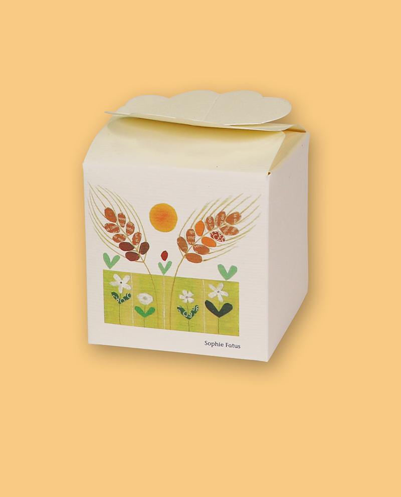 Bomboniera scatolina Spiga di grano (Confezione da 10 pezzi)