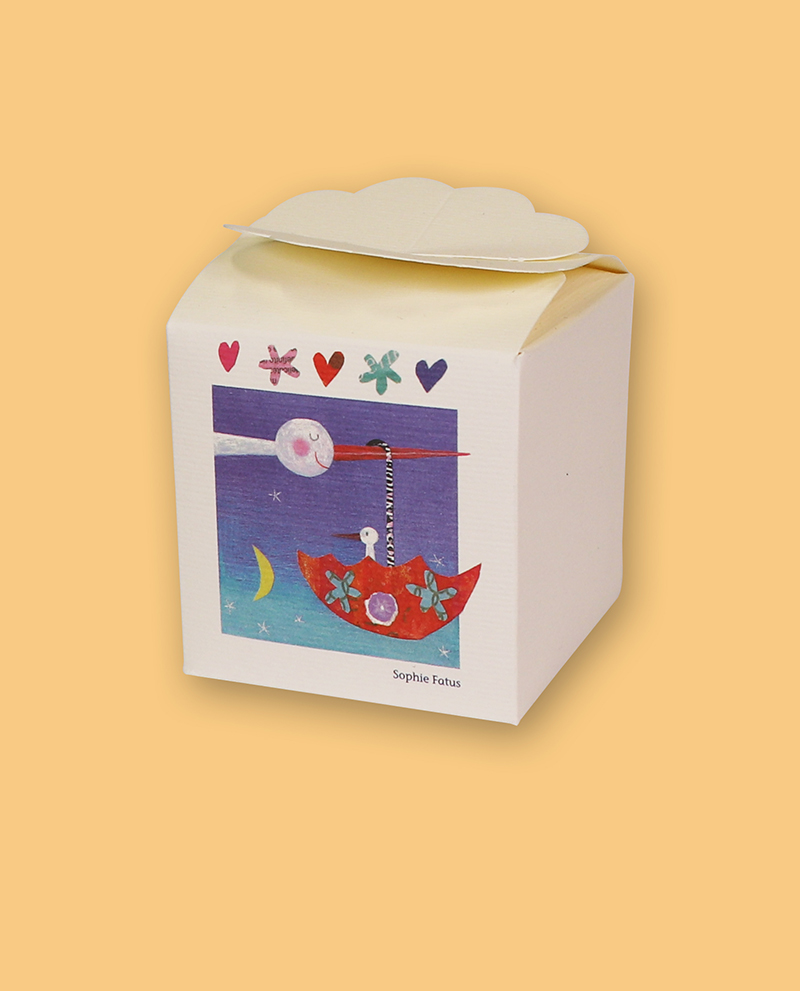 Bomboniera scatolina Cicogna (confezione da 10 pezzi)